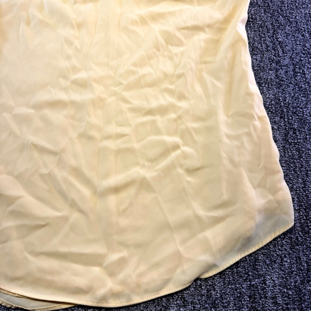 White House Black Market Blouse Top Womens 6 Yellow Lined Sleeveless Back Zip - Picture 13 of 16